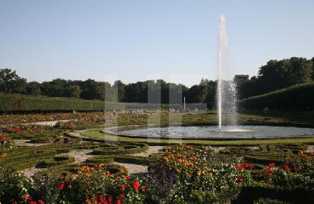 Eine Fontäne im Park von Schloß Brühl